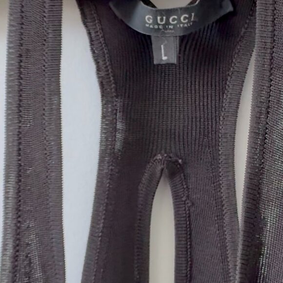 GUCCI Tom Ford Stretch Ribbed Knit Racerback Criss Cross Tank Top S/S 1998 Sz L - Picture 6 of 6